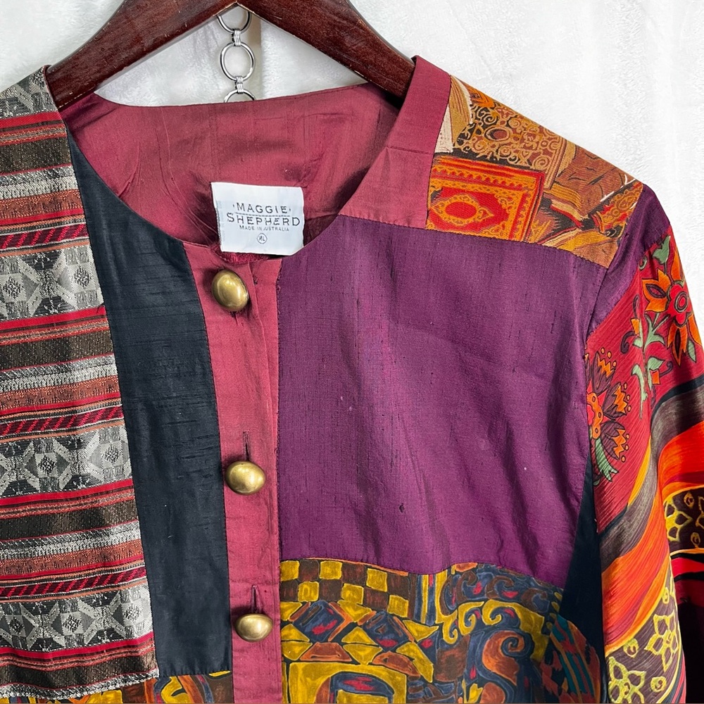 Vintage Patchwork Jacket Maggie Shepherd Australi… - image 7